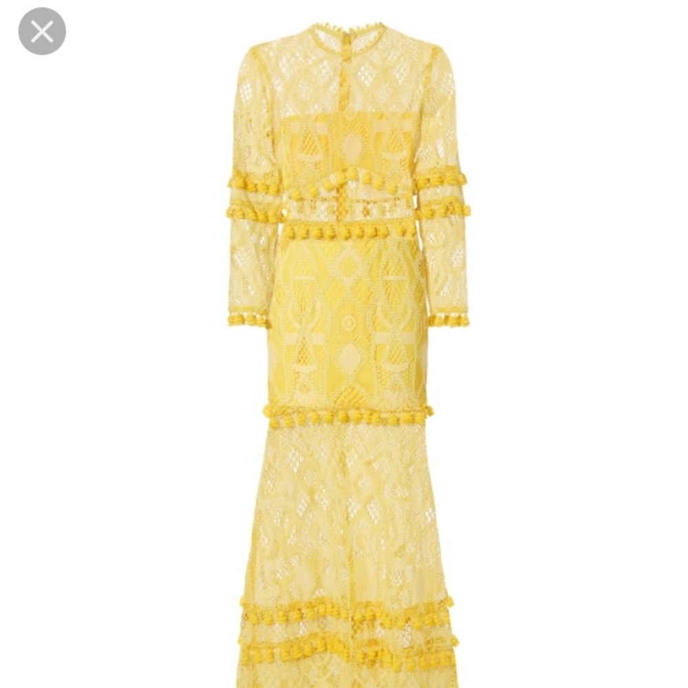 Alexis yellow lace maxi dress